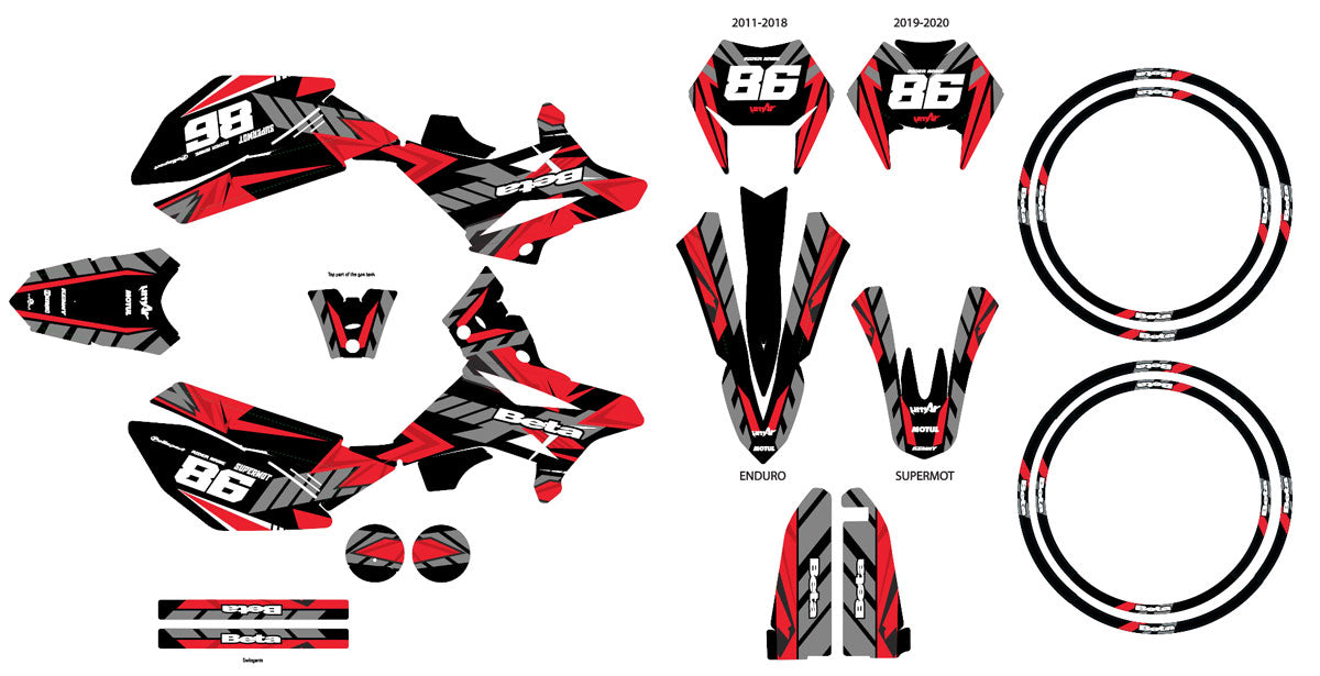 Kit pegatinas Beta RR 50cc Racing 2011-2020 Army Frost | pegatinas para moto | personalización 50cc | armysctv