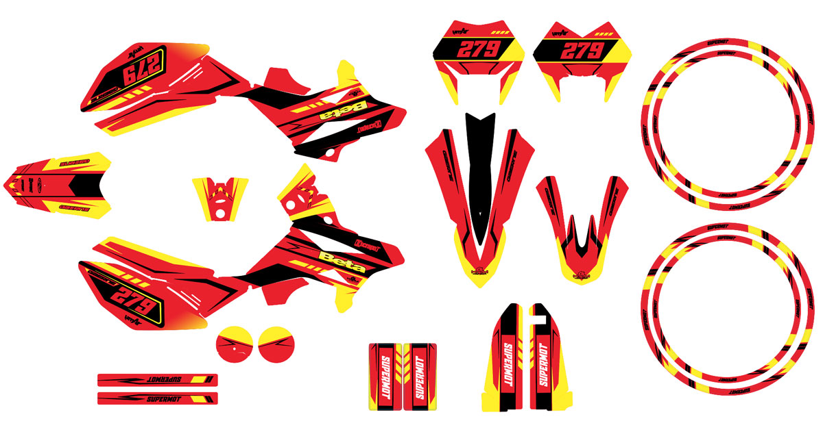 Kit pegatinas Beta RR 50cc Racing 2011-2020 Ninesky | pegatinas para moto | personalización 50cc | armysctv