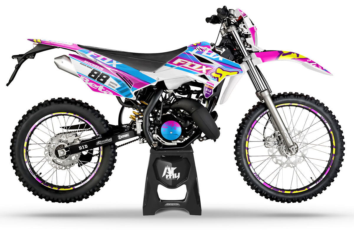 Kit pegatinas Beta RR 50cc Racing 2011-2020 Pink Fox | pegatinas para moto | personalización 50cc | armysctv