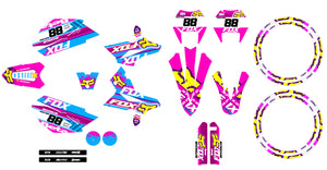Kit déco Beta RR 50cc Racing 2011-2020 Pink Fox | autocollants moto | personnalisation 50cc | armysctv