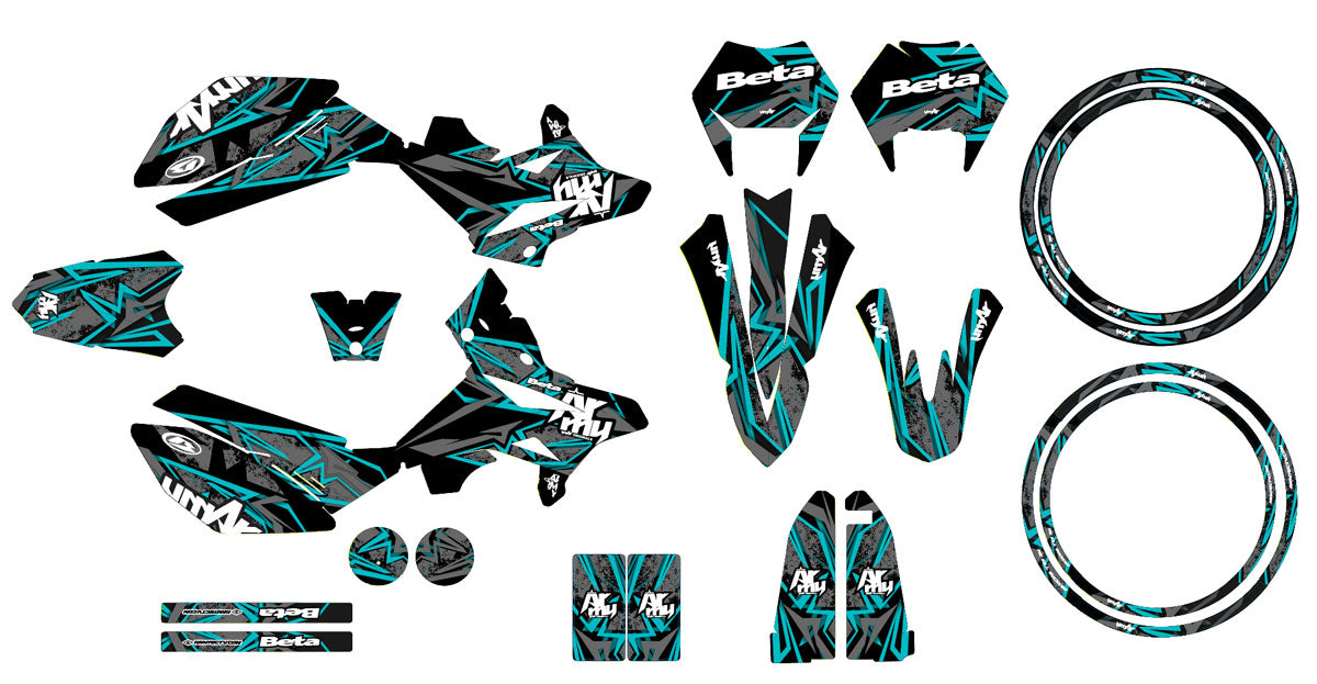 Kit pegatinas Beta RR 50cc Racing 2011-2020 Army Redrum | pegatinas para moto | personalización 50cc | armysctv