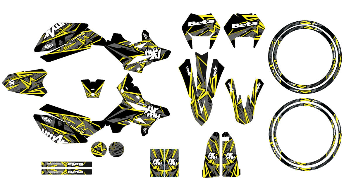 Kit pegatinas Beta RR 50cc Racing 2011-2020 Army Redrum | pegatinas para moto | personalización 50cc | armysctv