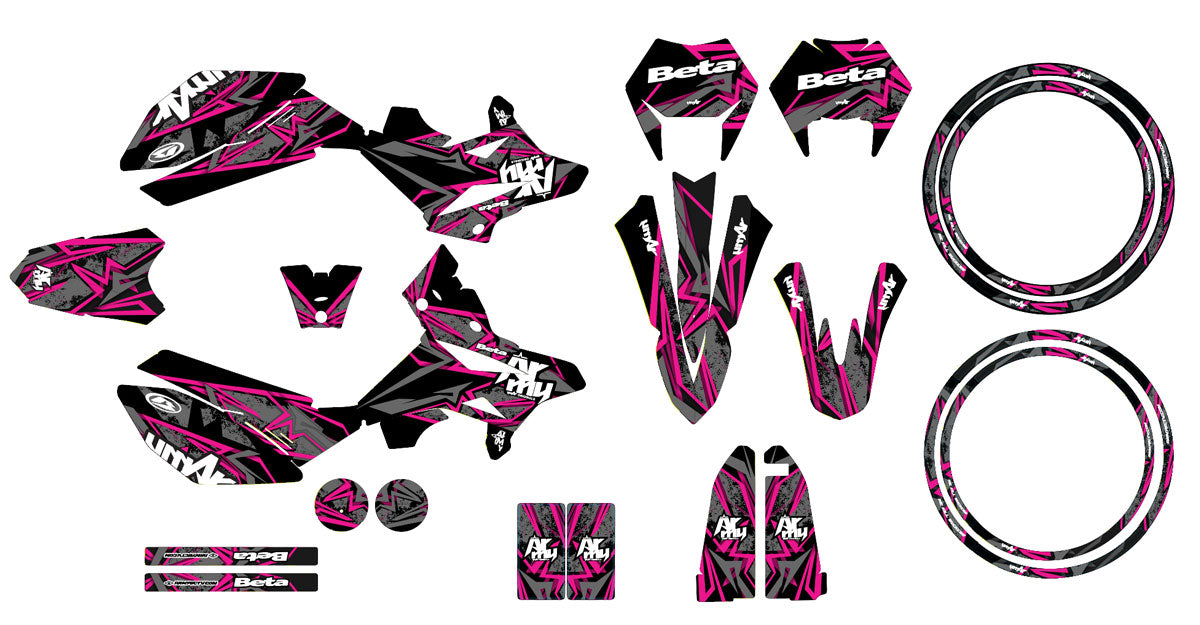 Kit pegatinas Beta RR 50cc Racing 2011-2020 Army Redrum | pegatinas para moto | personalización 50cc | armysctv