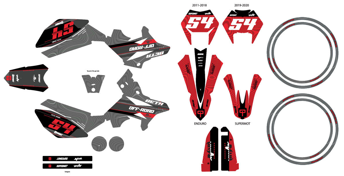 Kit pegatinas Beta RR 50cc Racing 2011-2020 Accesorios | pegatinas para moto | personalización 50cc | armysctv