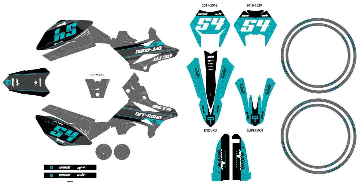Kit pegatinas Beta RR 50cc Racing 2011-2020 Accesorios | pegatinas para moto | personalización 50cc | armysctv