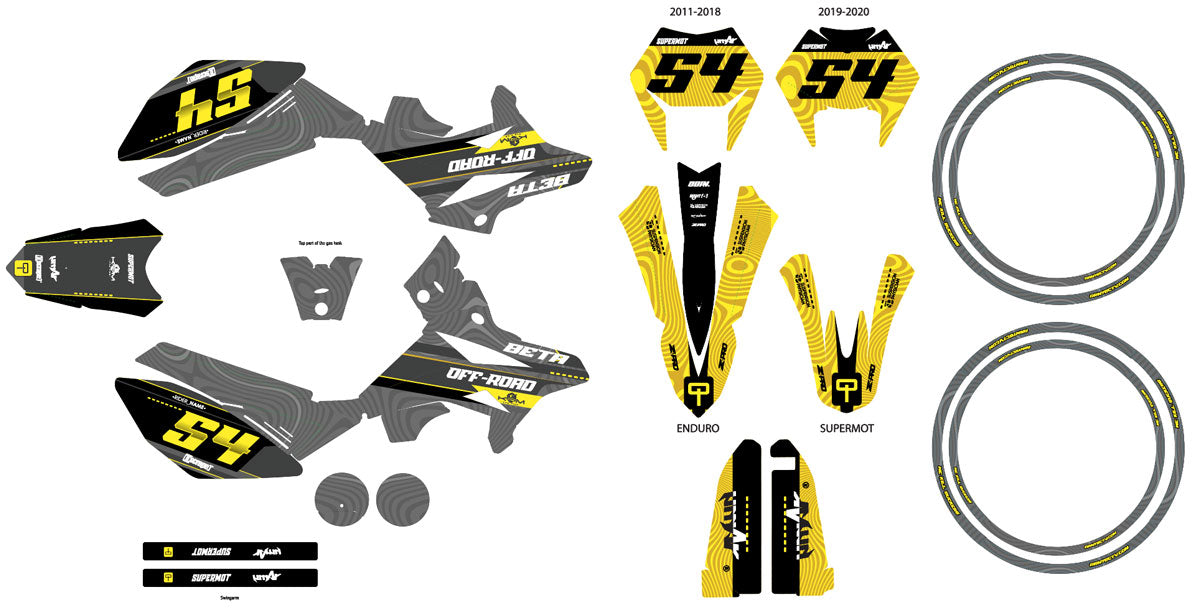 Kit pegatinas Beta RR 50cc Racing 2011-2020 Accesorios | pegatinas para moto | personalización 50cc | armysctv