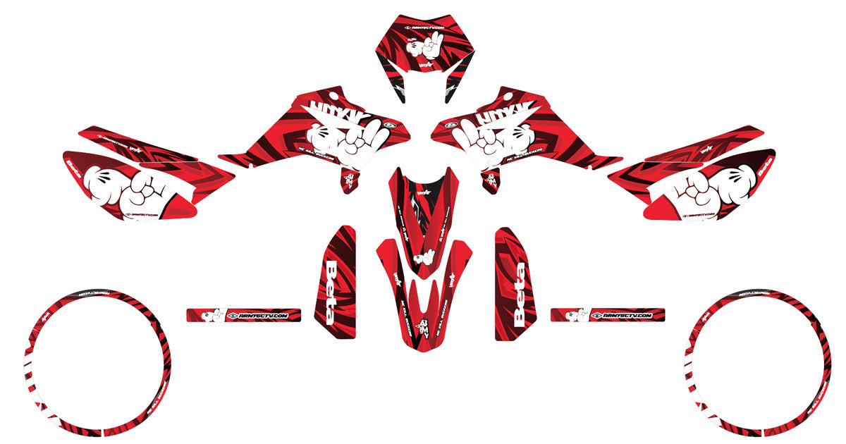 Graphics kit Army Finger Beta RR 50cc 2011-2020 | motorcycle stickers | 50cc customization | armysctv