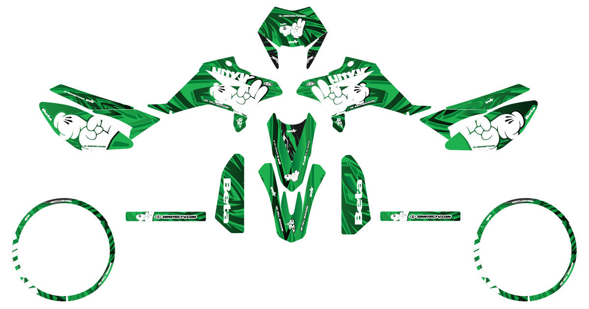 Graphics kit Army Finger Beta RR 50cc 2011-2020 | motorcycle stickers | 50cc customization | armysctv