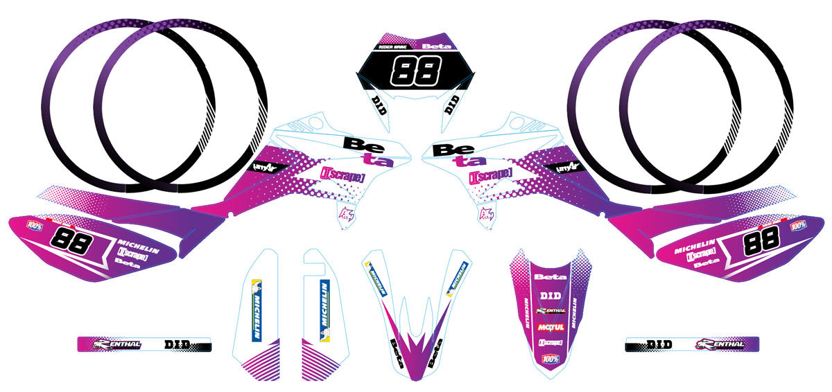 Graphics kit Beta RR 50 Motard 2011-2020 Army Ghost | motorcycle stickers | 50cc customization | armysctv