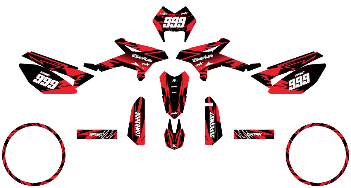 Dekor kit Beta RR 50 Motard 2011-2020 Achte | Motorradaufkleber | Personalisierung 50cc | armysctv