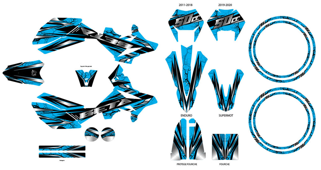 Kit déco Beta RR 50 Motard 2011-2020 Illuzion | autocollants moto | personnalisation 50cc | armysctv