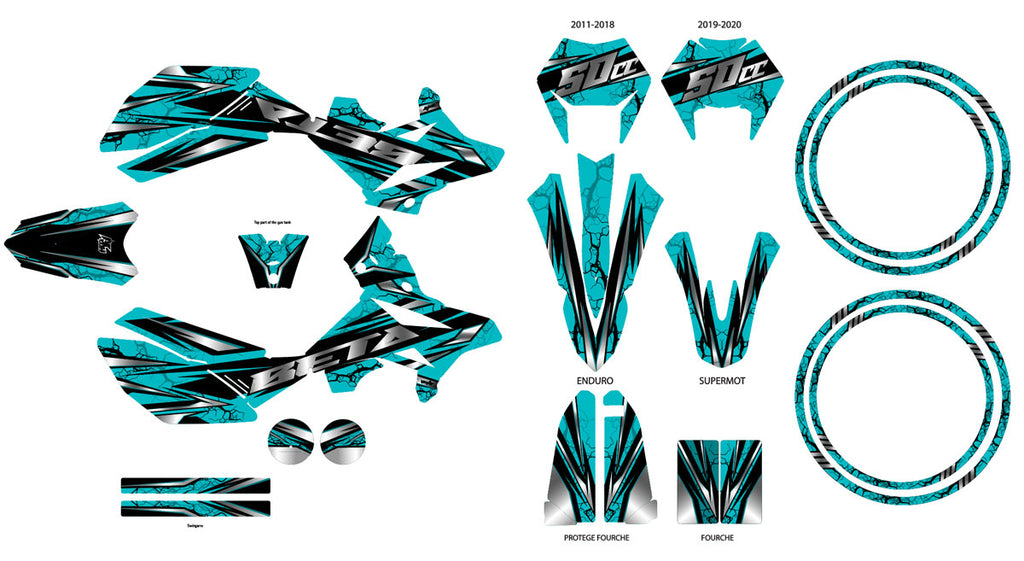 Kit déco Beta RR 50 Motard 2011-2020 Illuzion | autocollants moto | personnalisation 50cc | armysctv