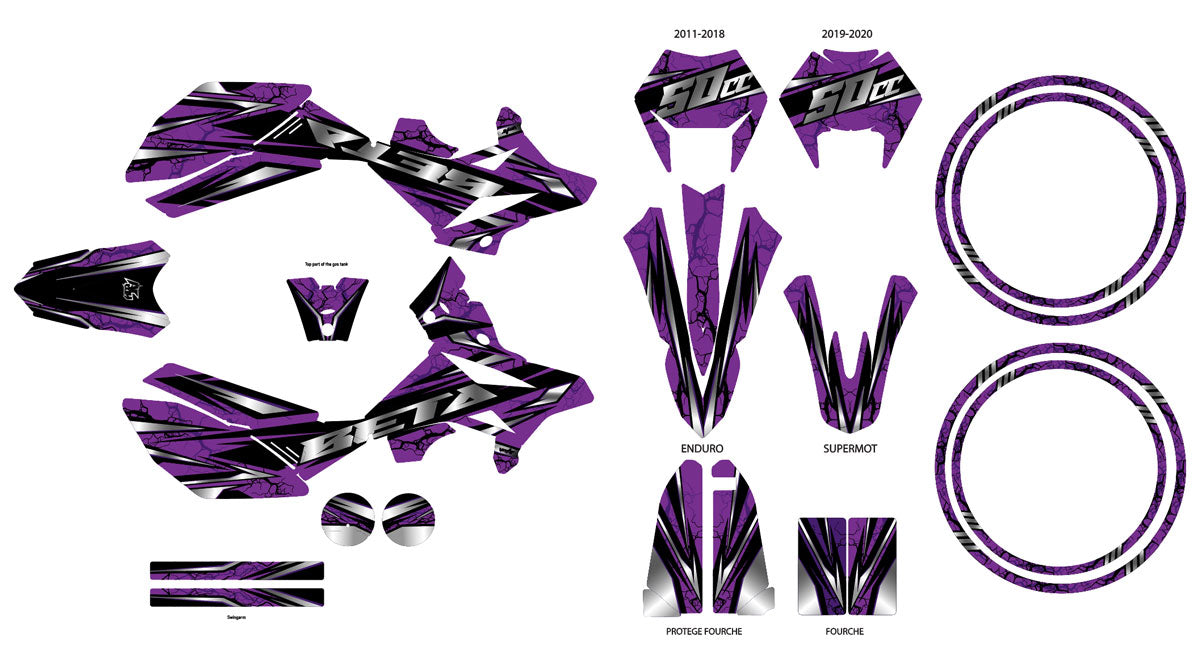 Kit déco Beta RR 50 Motard 2011-2020 Illuzion | autocollants moto | personnalisation 50cc | armysctv