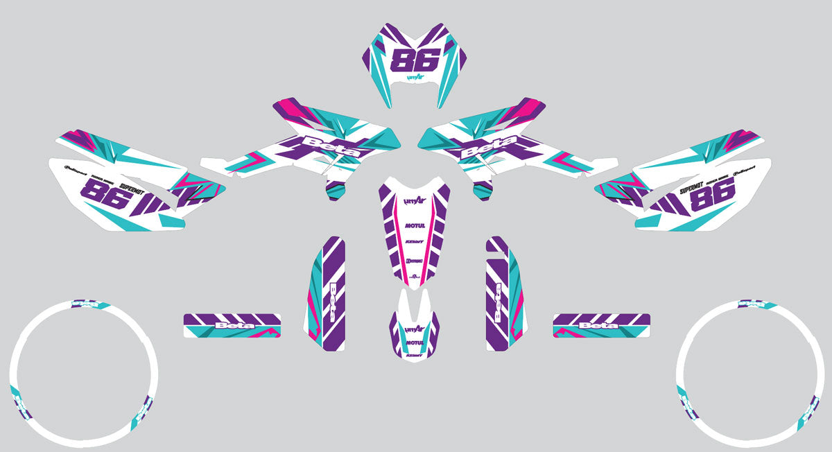 Graphics kit Beta RR 50 Motard 2011-2020 "86" | motorcycle stickers | 50cc customization | armysctv
