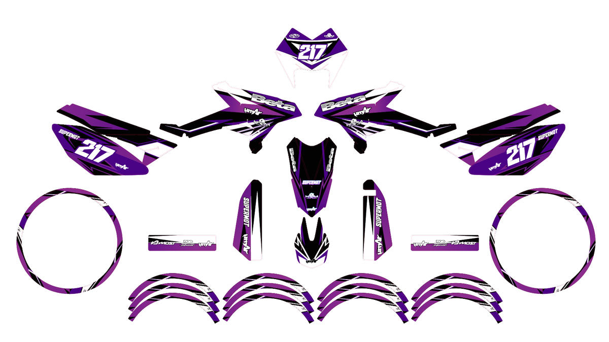 Dekor kit Beta RR 50 Motard 2011-2020 Lilaks | Motorradaufkleber | Personalisierung 50cc | armysctv