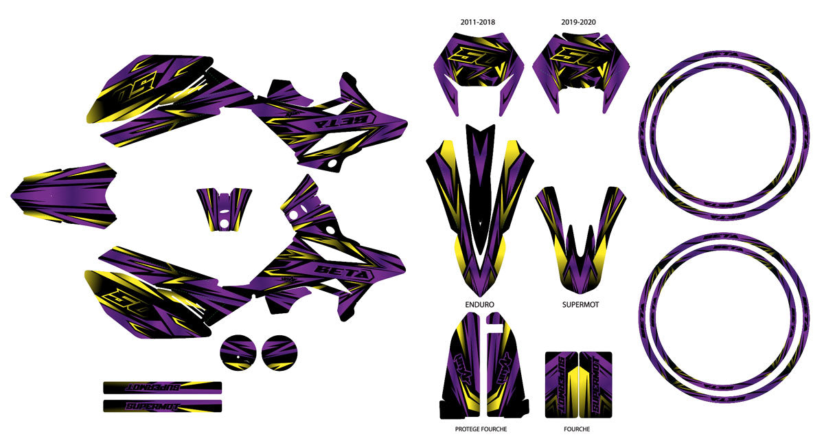 Kit déco Beta RR 50 Motard 2011-2020 Metal Style | autocollants moto | personnalisation 50cc | armysctv