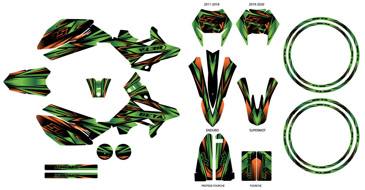 Kit déco Beta RR 50 Motard 2011-2020 Metal Style | autocollants moto | personnalisation 50cc | armysctv