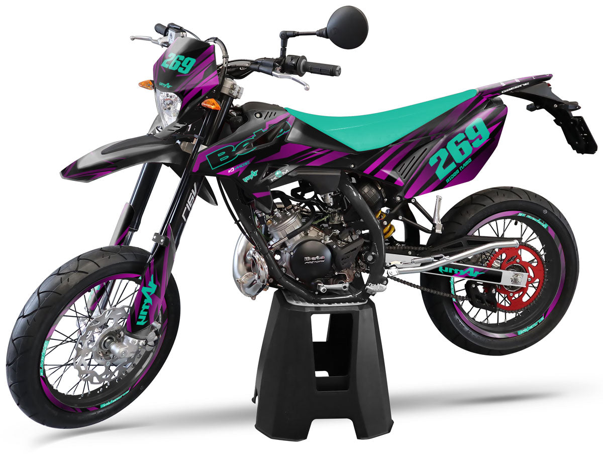 Kit déco Beta RR 50 Motard 2011-2020 Purple Rain | autocollants moto | personnalisation 50cc | armysctv