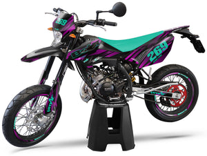 Kit pegatinas Beta RR 50 Motard 2011-2020 Lluvia Púrpura | pegatinas para moto | personalización 50cc | armysctv