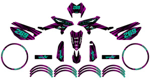 Kit pegatinas Beta RR 50 Motard 2011-2020 Lluvia Púrpura | pegatinas para moto | personalización 50cc | armysctv