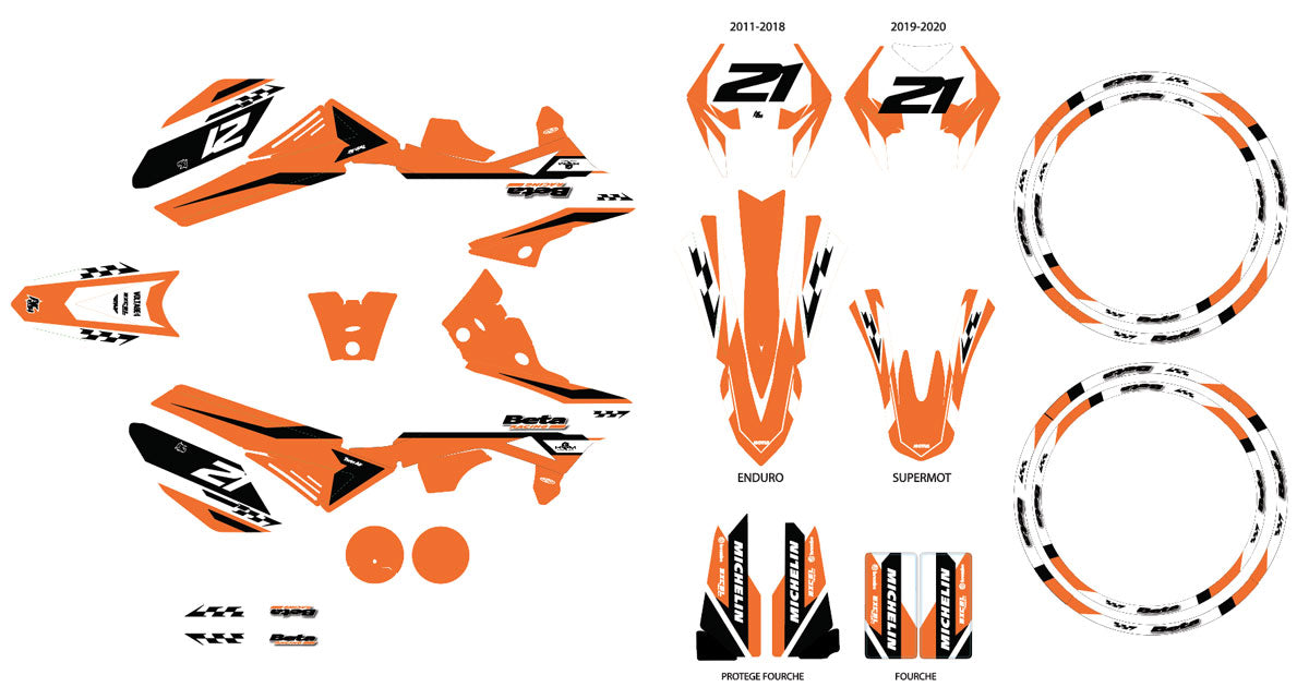 Kit déco Beta RR 50 Motard 2011-2020 Skarp | autocollants moto | personnalisation 50cc | armysctv