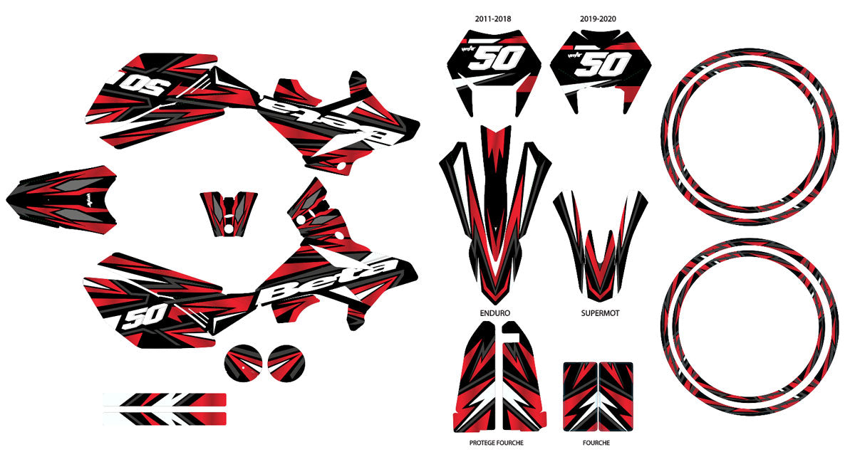 Kit déco Beta RR 50 Motard 2011-2020 Vision | autocollants moto | personnalisation 50cc | armysctv