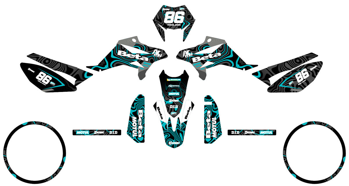 Graphics kit Beta RR 50 Motard 2011-2020 Army Waves | motorcycle stickers | 50cc customization | armysctv