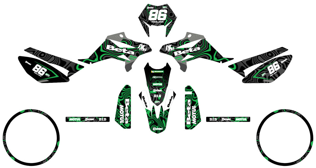 Graphics kit Beta RR 50 Motard 2011-2020 Army Waves | motorcycle stickers | 50cc customization | armysctv