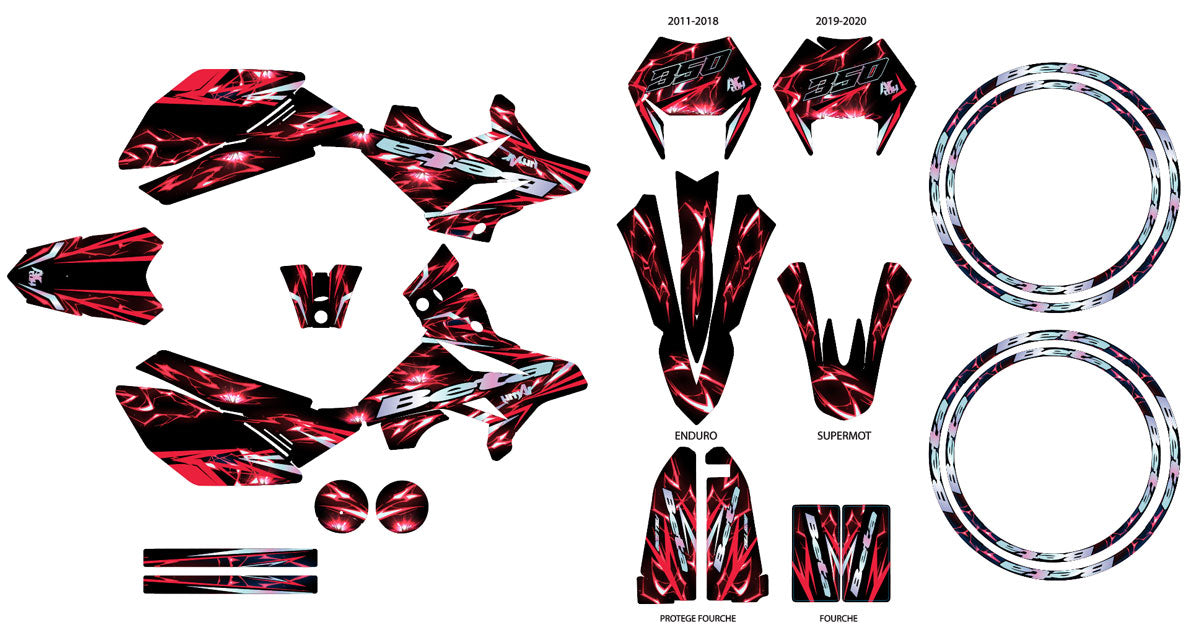 Kit déco Beta RR 50 Motard 2011-2020 Wheelyz | autocollants moto | personnalisation 50cc | armysctv