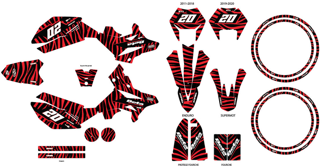 Kit déco Beta RR 50 Motard 2011-2020 Zebra style