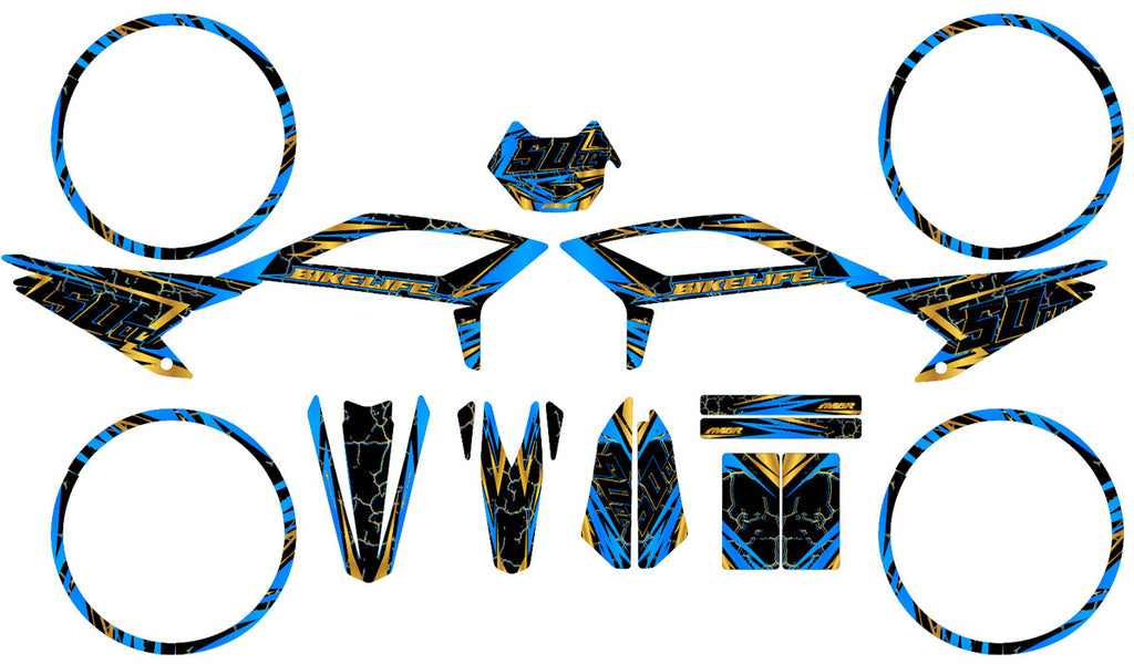 Graphics kit Beta 50cc RR 2021-2025 Bleuz