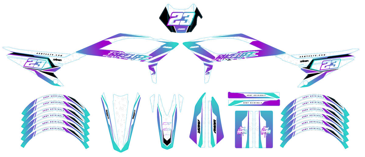 Graphics kit Beta 50cc RR 2021-2025 Lys