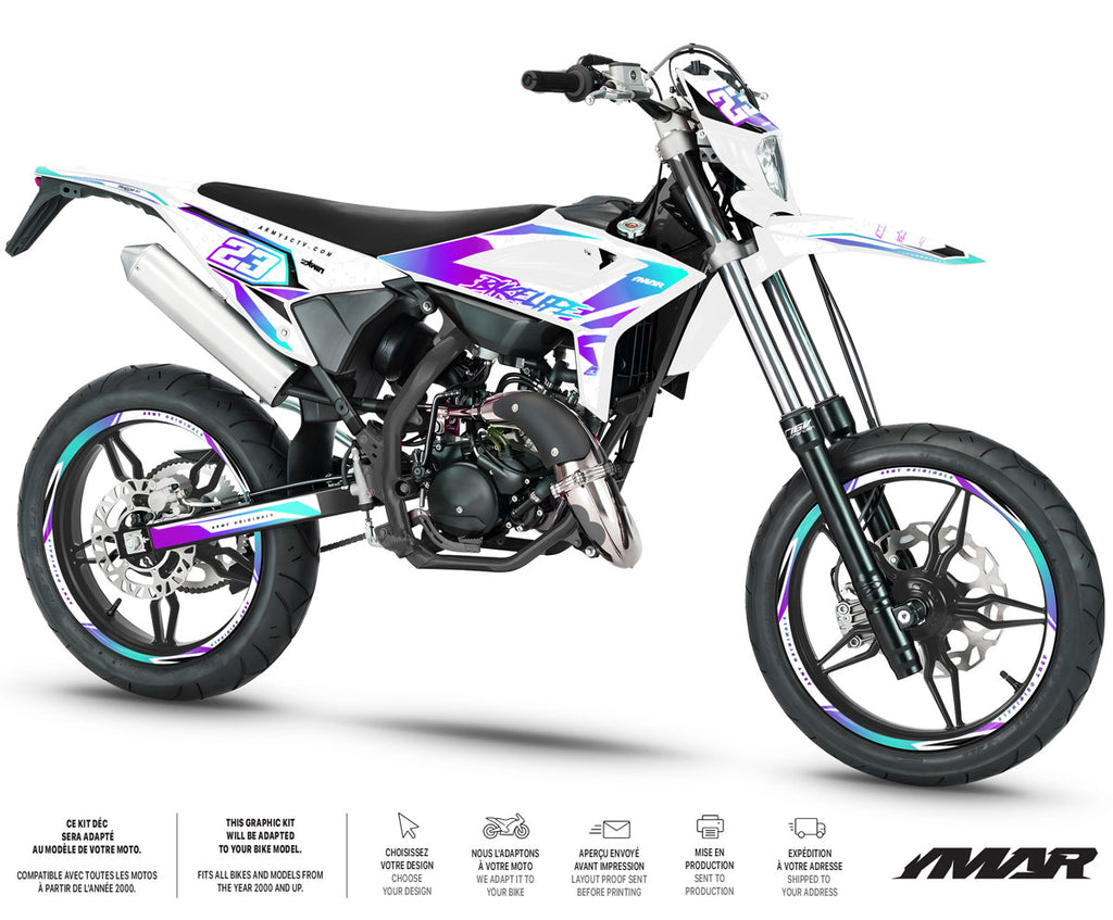 Graphics kit Beta 50cc RR 2021-2025 Lys
