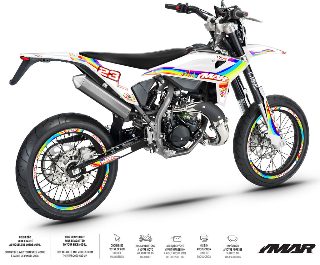 Graphics kit Beta 50cc RR 2021-2025 Skittles