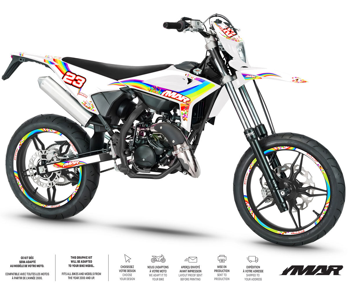 Kit déco Beta 50cc RR 2021-2025 Skittles
