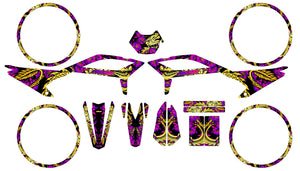 Kit déco Beta 50cc RR 2021-2025 DragoFlow avec design exclusif et couleurs vives.