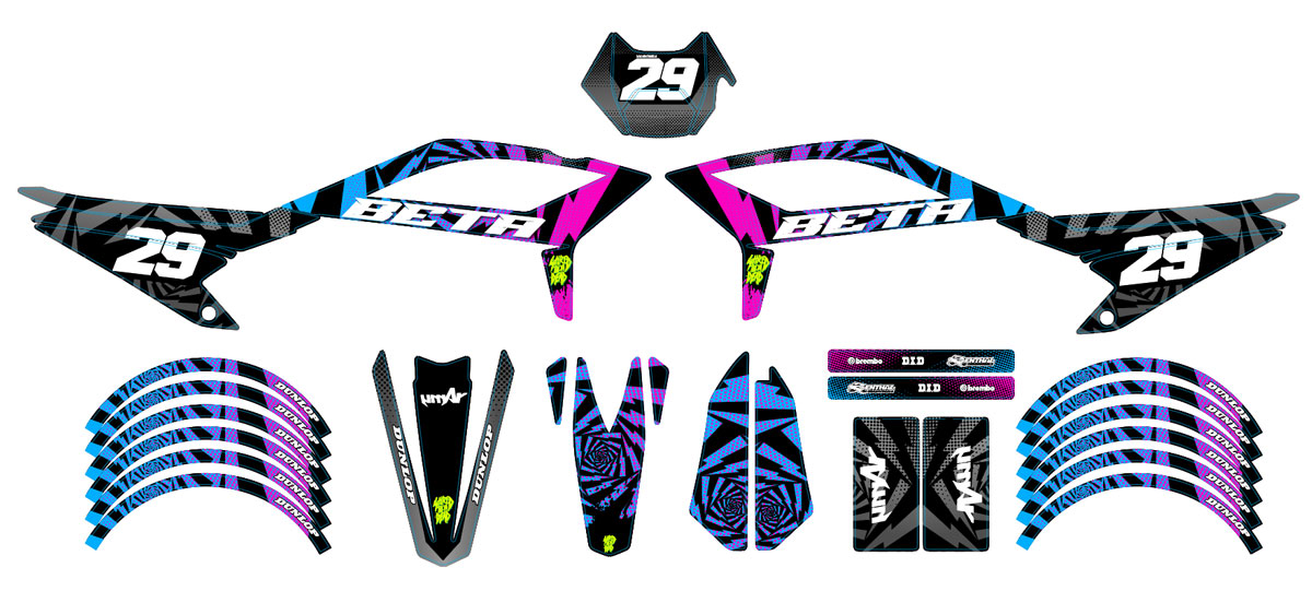 Dekor kit Beta RR 50 Motard 2021-2025 Swirl | Motorradaufkleber | Personalisierung 50cc | armysctv