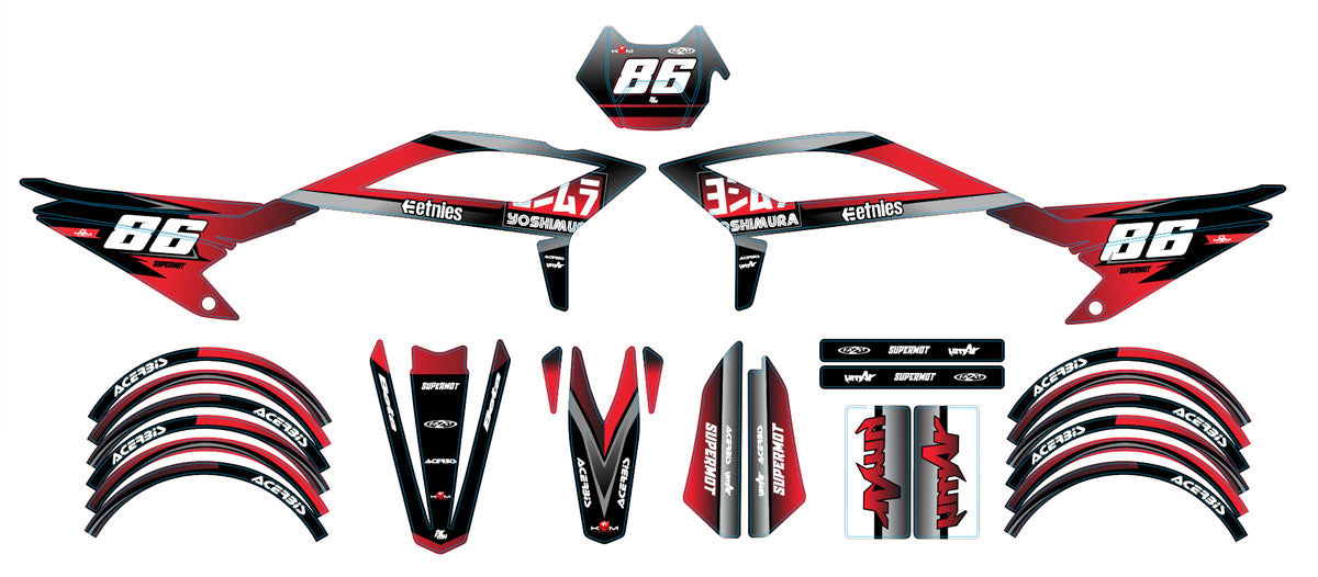 Dekor kit Beta RR 50 Motard 2021-2025 Yoshi | Motorradaufkleber | Personalisierung 50cc | armysctv