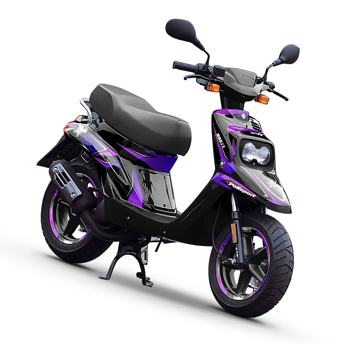 Black Neutral Booster Platform For Yamaha BW'S 50 1988-2003 - Subpedana MBK Paragambe
