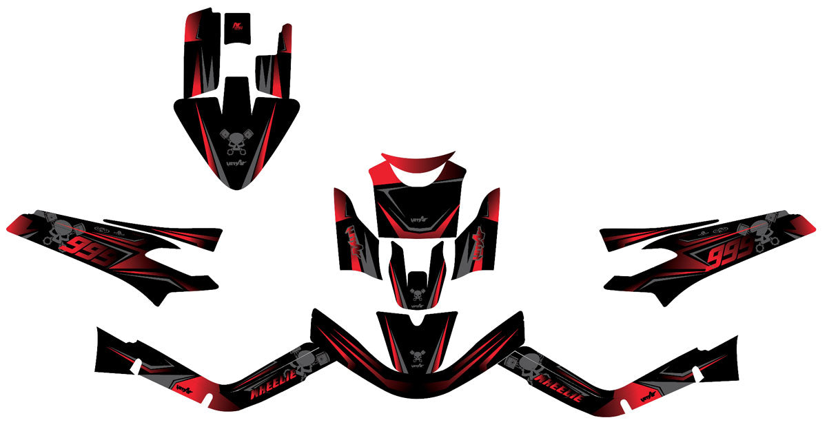 Dekor kit 50cc MBK Booster / Yamaha BW's 2004-2018 Dunkel kalt | Motorradaufkleber | Personalisierung 50cc | armysctv