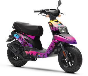 Kit déco 50cc MBK Booster / Yamaha BW's 2004-2018 Miami | autocollants moto | personnalisation 50cc | armysctv