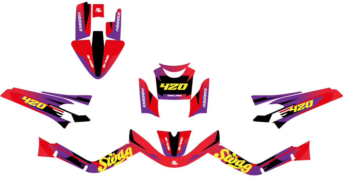 Kit déco 50cc MBK Booster / Yamaha BW's 2004-2018 Blast | autocollants moto | personnalisation 50cc | armysctv