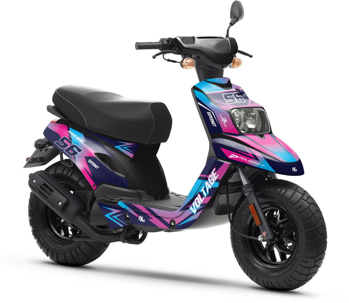 Kit déco 50cc MBK Booster / Yamaha BW's 2004-2018 Crazy Pink | autocollants moto | personnalisation 50cc | armysctv