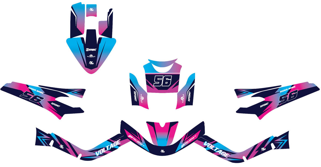 Kit déco 50cc MBK Booster / Yamaha BW's 2004-2018 Crazy Pink