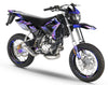 Dekor kit 50cc CPI SMX 2005-2015 Message Star auf Supermoto-Motorrad mit dynamischem Design.