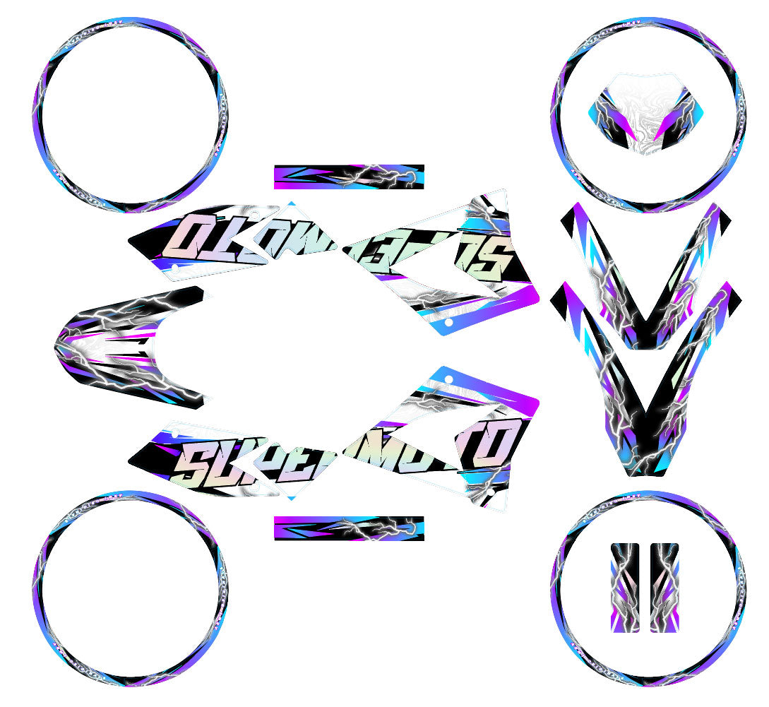 Dekor kit 50cc CPI SMX 2005-2015 Shiro - Aufklebergrafiken für Supermoto-Motorrad.