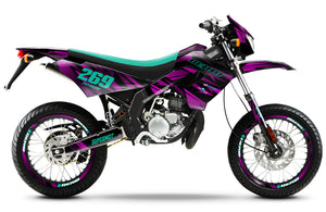 Kit déco 50cc Derbi Senda Victoria Bull 50cc 2003-2010 Purple Rain | autocollants moto | personnalisation 50cc | armysctv