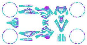 Kit déco 50cc Derbi Senda Victoria Bull 50cc 2003-2010 MX Sky | autocollants moto | personnalisation 50cc | armysctv