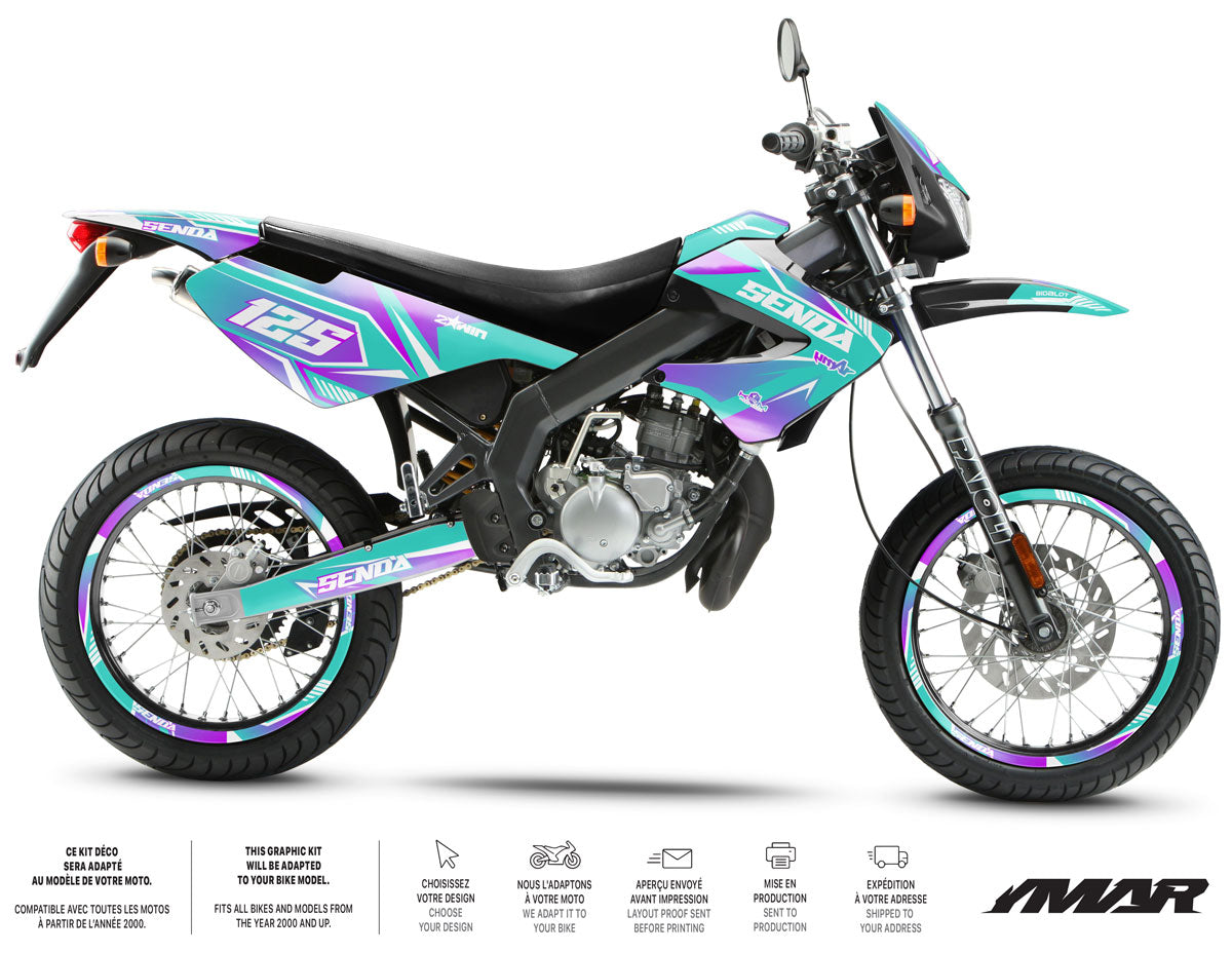 Kit déco 50cc Derbi Senda xtreme 2006-2010 Mx Sky