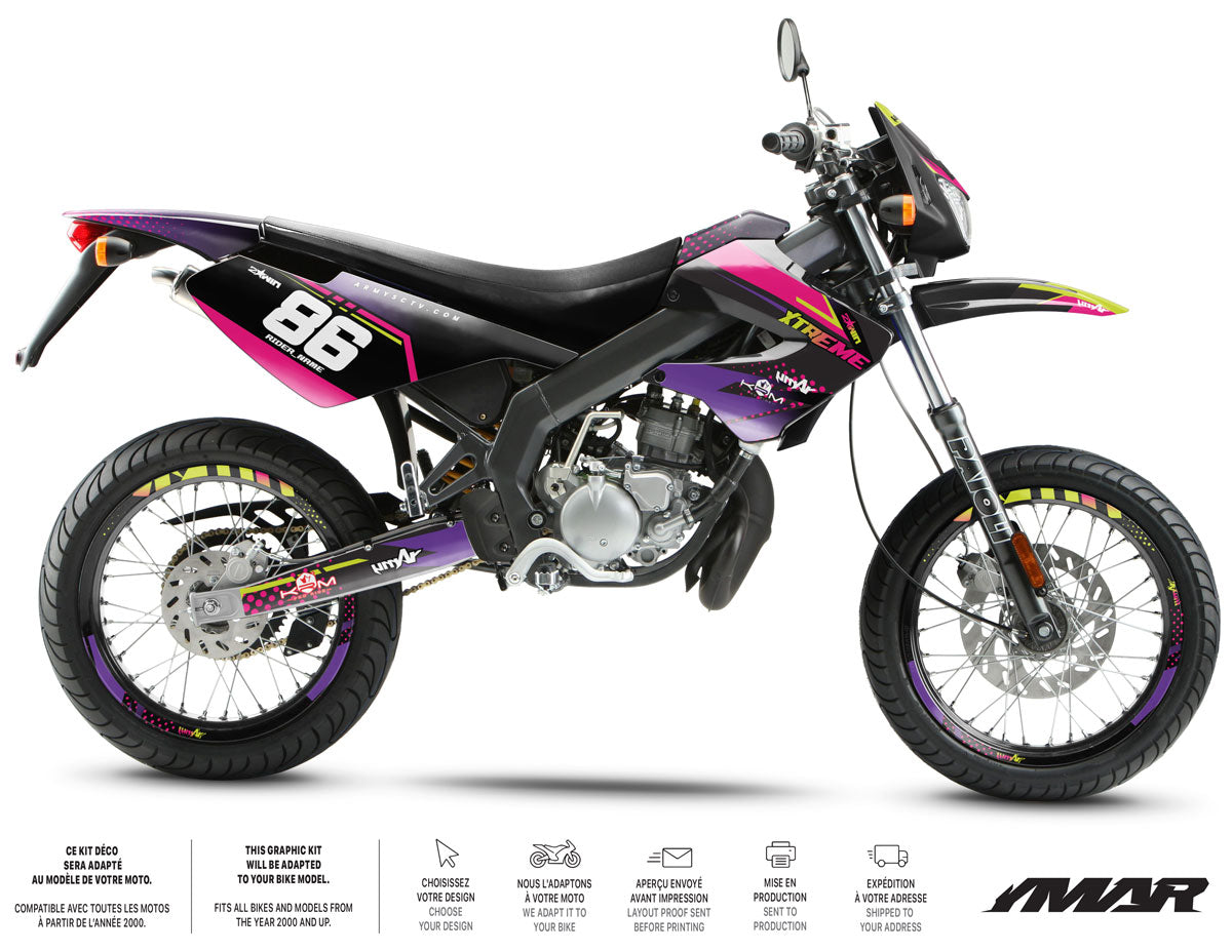 Kit pegatinas 50cc Derbi Senda xtreme 2006-2010 Army Neon